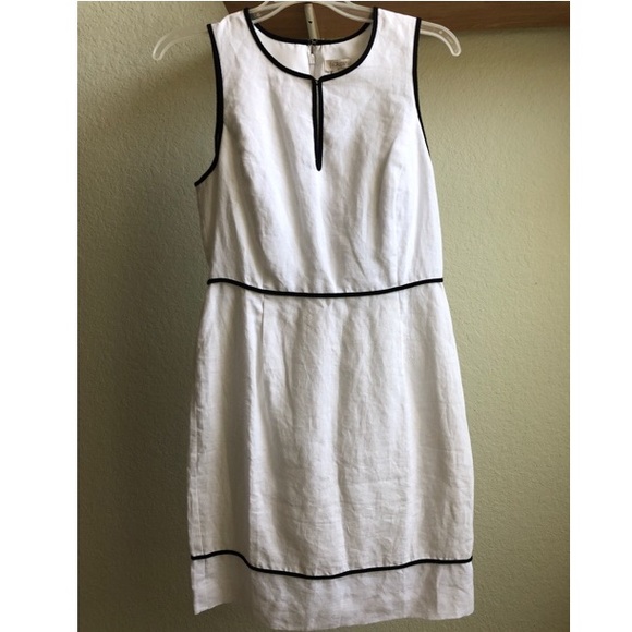 j crew white linen dress